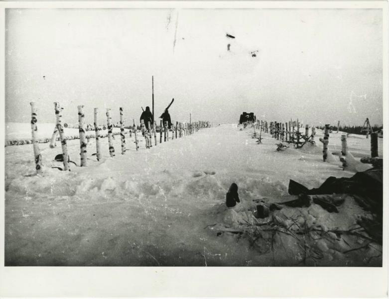 Могилы немецких солдат в районе Минского шоссе, декабрь 1941, Московская обл.
