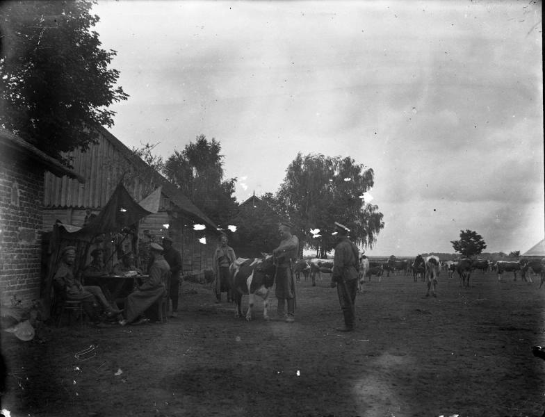 Офицеры на деревенской улице, 1900-е