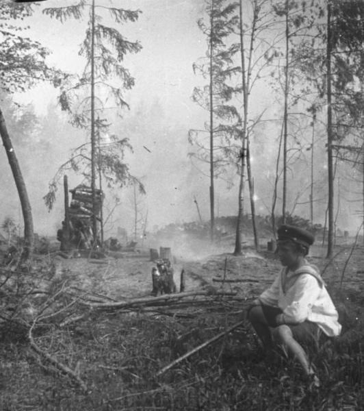 Мальчик на лесной просеке, 1910-е