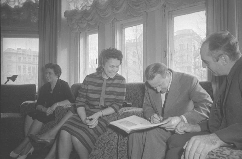 Тур Хейердал в редакции журнала «Юность», 1962 год, г. Москва