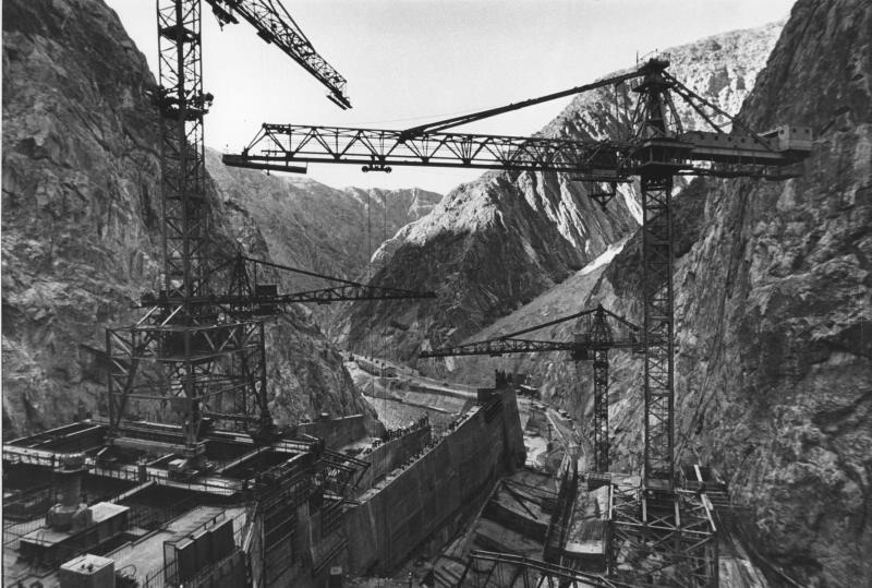 Строительство Токтогульской ГЭС, 1975 - 1976, Киргизская ССР, Токтогульская ГЭС