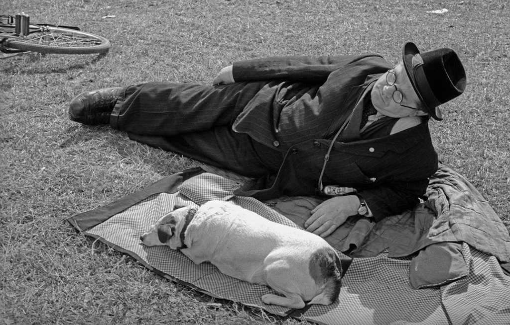 «Устали», 1957 год. Выставки&nbsp;«Гав!», «15 лучших фотографий Виктора Ахломова»,&nbsp;«Без погон, но в шляпе», «"Каждой собаке – породистого хозяина!"» и «СССР в 1957 году» с этой фотографией.