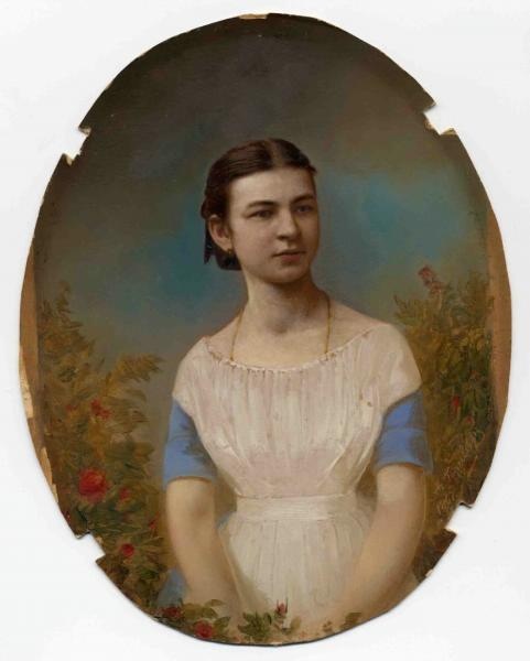 Женский портрет, 1867 год. Соленая бумага.