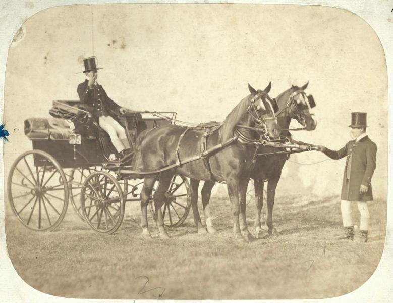 Бричка с парой гнедых, 1860-е
