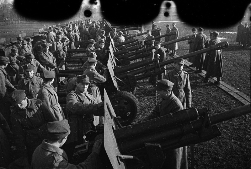 Польская освободительная армия на митинге. Приезд советского командования, 14 января 1945 - 3 февраля 1945, Польша. Варшавско-Познанская операция.