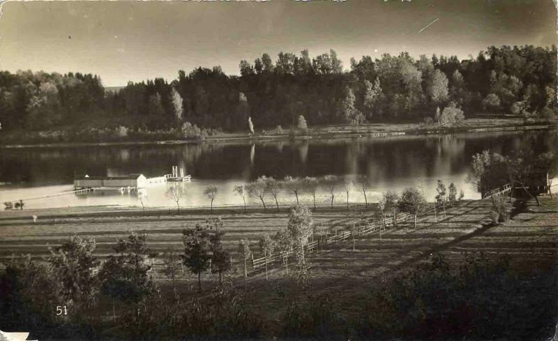 Речной пейзаж с пристанью, 1910-е