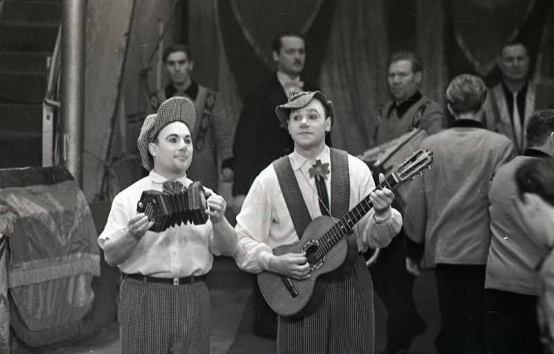 Клоуны Василий Орлов и Иван Тряпицын, 1959 год, г. Москва