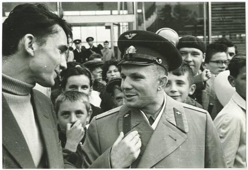 Юрий Гагарин на американской выставке в Сокольниках, 1961 год, г. Москва, Сокольники
