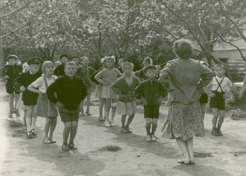 Утренняя зарядка в детском саду, 1962 год, г. Череповец и Череповецкий район