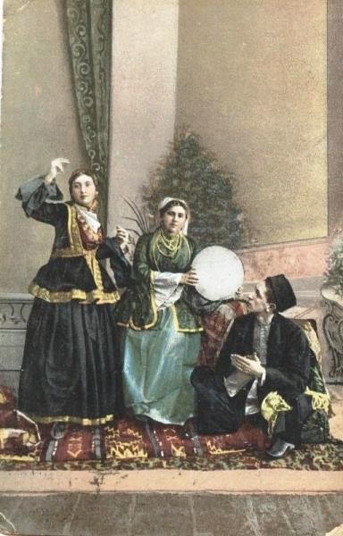 Кавказские типы. Пляшущие татары, 1910 год