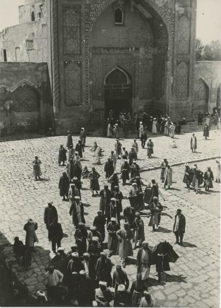 Мечеть и верующие, 1929 год, Узбекская ССР, г. Самарканд