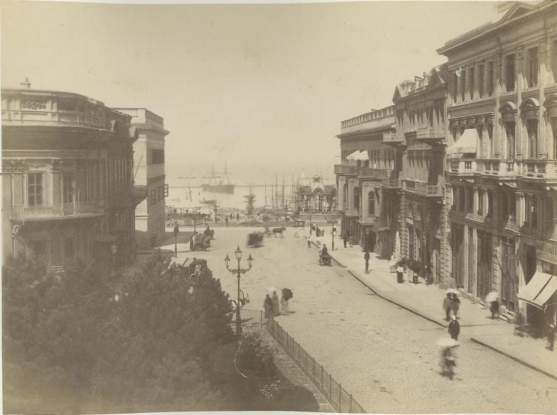 Вид на улицу у порта, 1890-е, г. Одесса