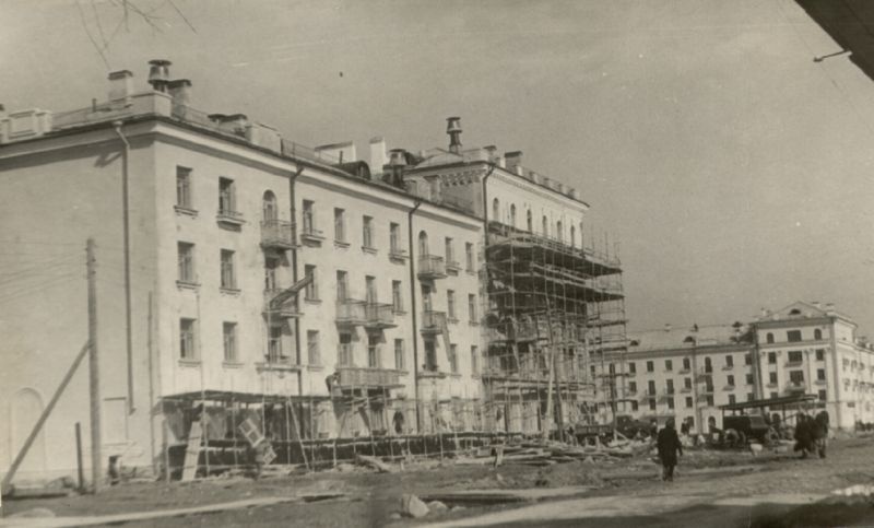 Строительство домов на улице Верещагина, 1952 год, г. Череповец