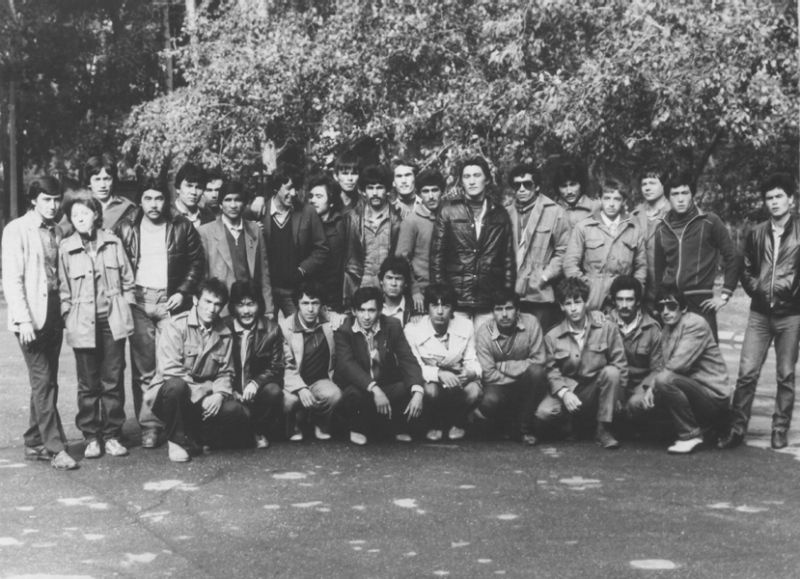 Узбекский комсомольский отряд, прибывший на строительство домны № 5, 1985 год, г. Череповец и Череповецкий район