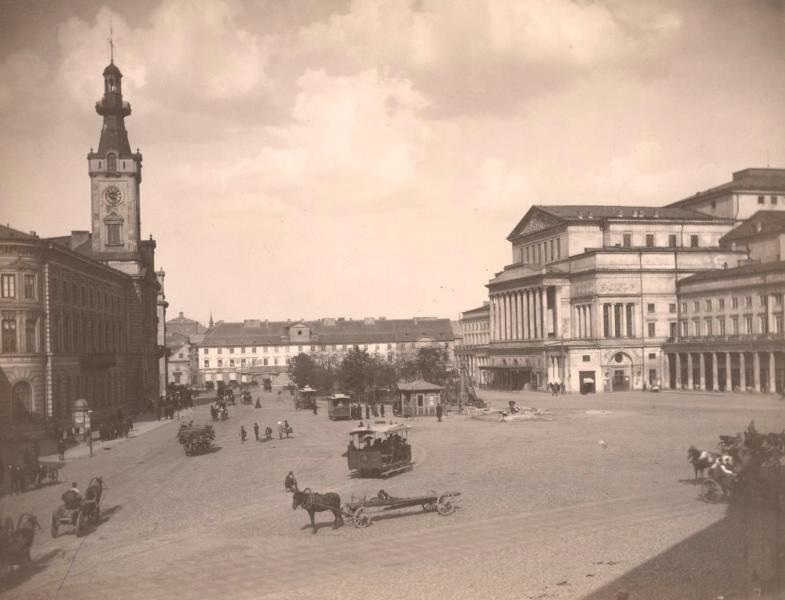 Вид на Театральную площадь и Большой театр, 1870-е, Царство Польское, г. Варшава