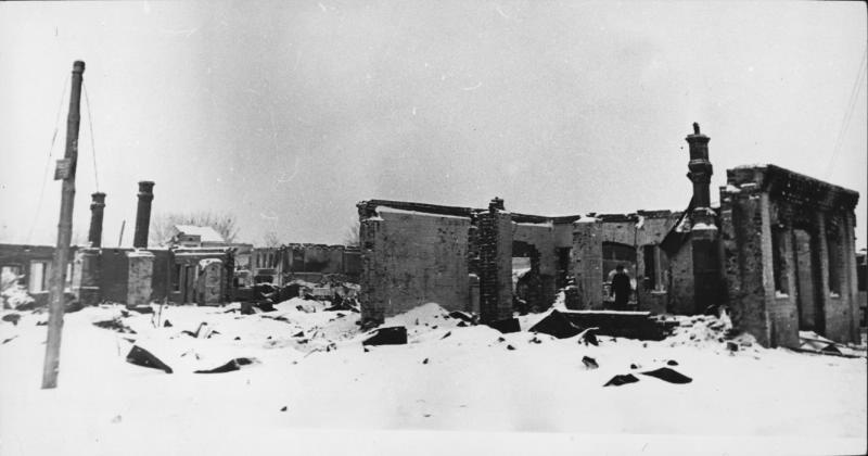 Руины города Истры после освобождения, 1941 год, Московская обл., г. Истра