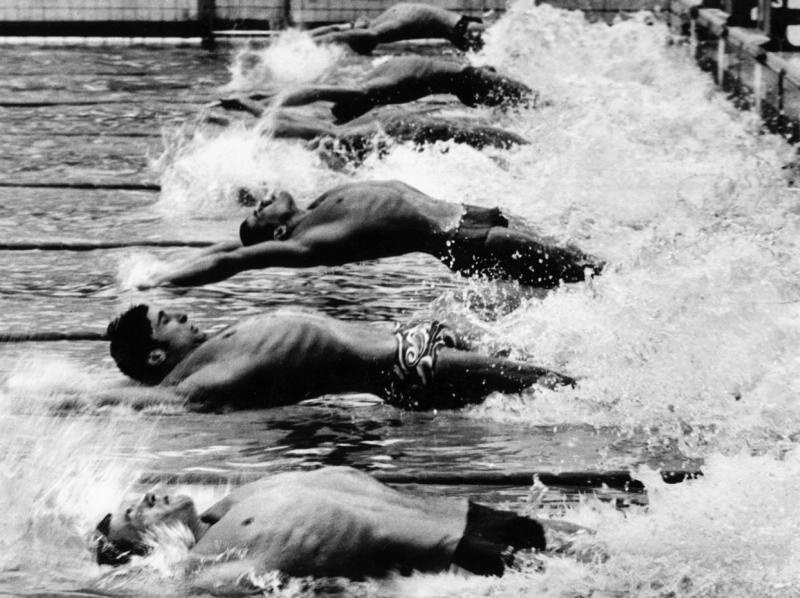 «Старт!», 1959 год, г. Москва. Выставки&nbsp;«Лучшие фотографии Льва Бородулина»,&nbsp;«О спорт – ты мир!» и «Как рыбы в воде» с этой фотографией. 