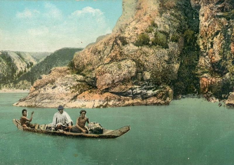 Переправа через Катунь у Джир-бома выше устья реки Чуи, 1900-е, Томская губ., Алтай