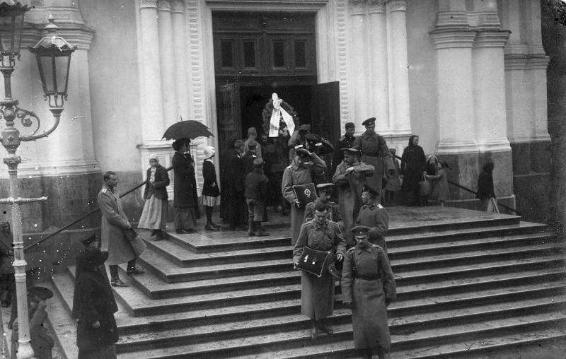Похороны в Гатчине летчика Филиппова, 1915 год, Санкт-Петербургская губ., г. Гатчина