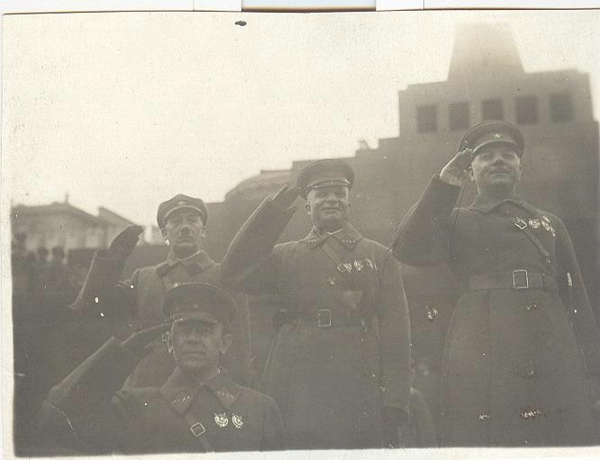 Климент Ворошилов, Генрих Ягода, Александр Егоров и Август Корк, 1934 год, г. Москва