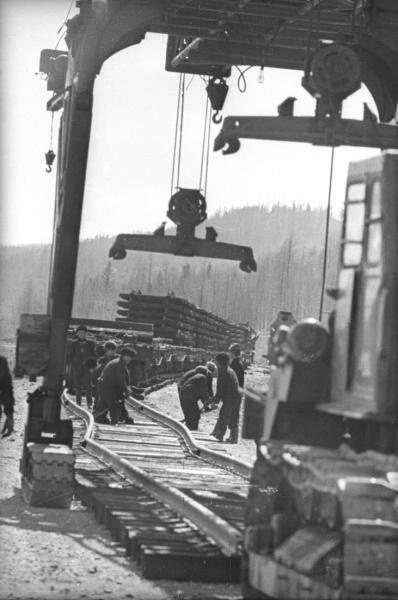Укладка рельсов, 1974 год, Иркутская обл.