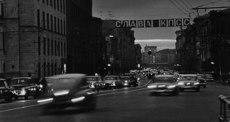 Москва вечером. Улица Горького, 1960 - 1961, г. Москва, ул. Горького