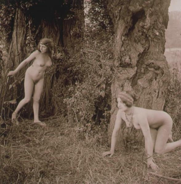 Две обнаженные на поляне среди деревьев, 1890 - 1909