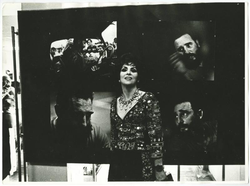 Джина Лолобриджида открывает фотовыставку, 1977 год, г. Москва