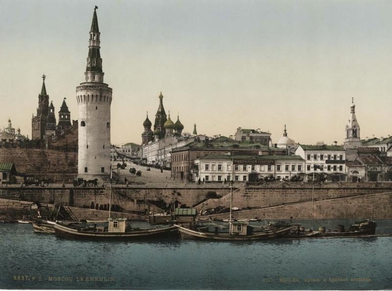 Беклемишевская башня Московского Кремля, вид с Москвы-реки, 1896 год, г. Москва