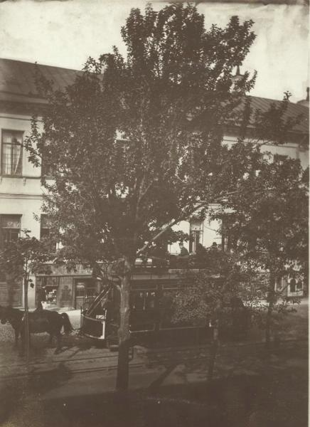 Конка на улице Санкт-Петербурга, 1894 - 1903, г. Санкт-Петербург. Видео «Короткий век конки» с этой фотографией.
