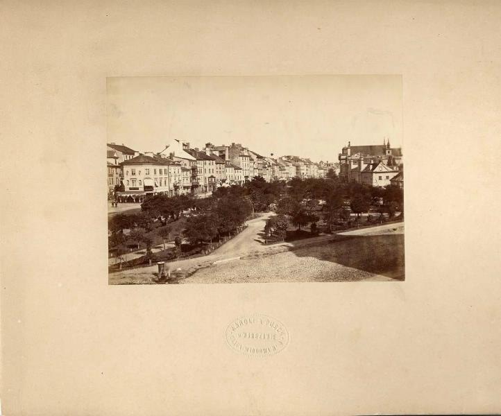 Архитектурный пейзаж, 1870-е, Царство Польское, г. Варшава. Краковское предместье.