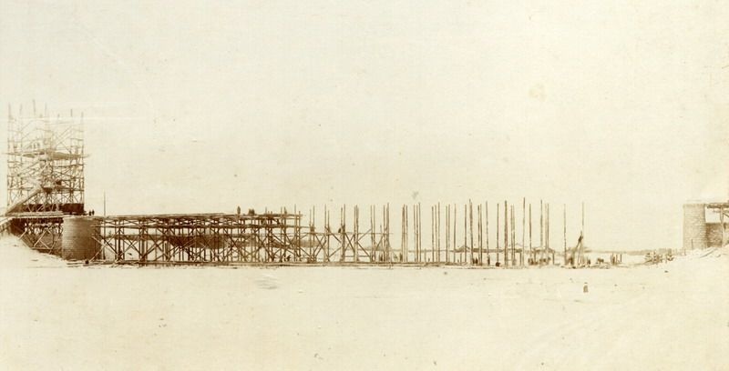Строительство железнодорожного моста через реку Суду, 1903 год, г. Череповец и Череповецкий район