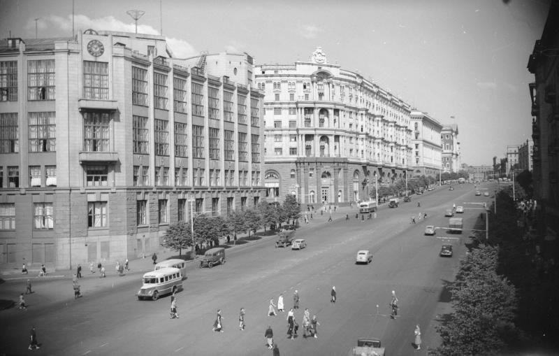 Улица Горького. Центральный телеграф, 1955 - 1959, г. Москва