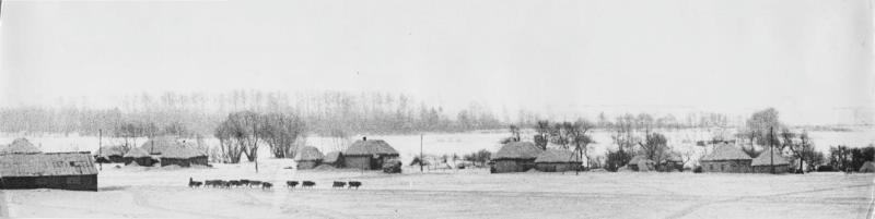 Панорама зимней деревни, 1960-е
