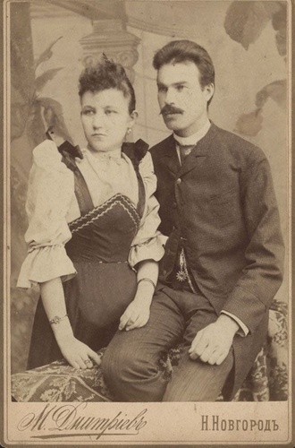 ПортретАлексея Михайловича Теребина с супругой Прасковьей Михайловной, 1895 - 1904, г. Нижний Новгород