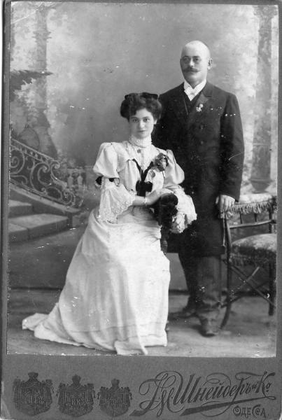 Портрет супружеской пары, 1890 - 1905, г. Одесса. Коллодион.