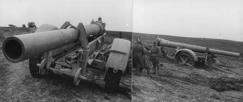 Третий Украинский фронт. «Немецкие дальнобойные орудия, захваченные нашими войсками», май 1944