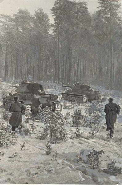 Второй Белорусский фронт. В Восточной Пруссии. Танки в бою, 1945 год, Восточная Пруссия
