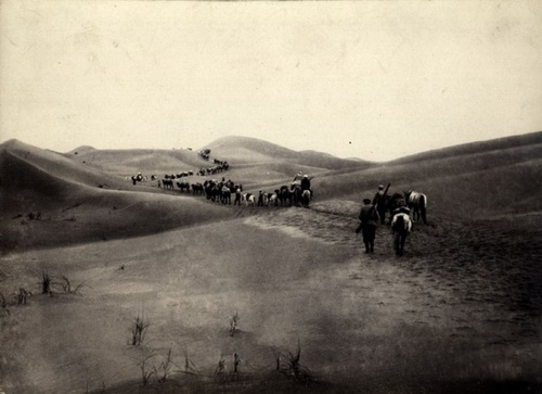 Караван экспедиции в пустыне, 1900-е, Государство Великая Цин