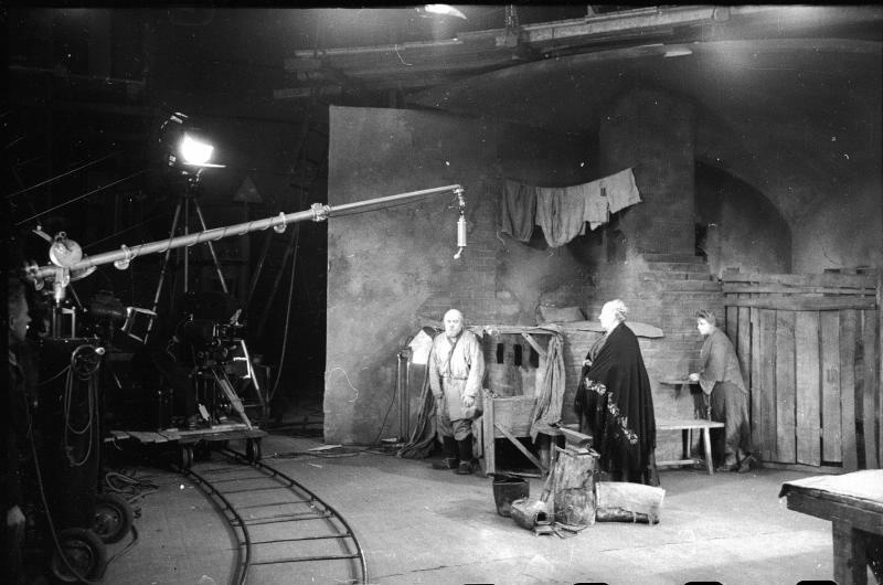 На съемках фильма «На дне», 1952 год, г. Москва