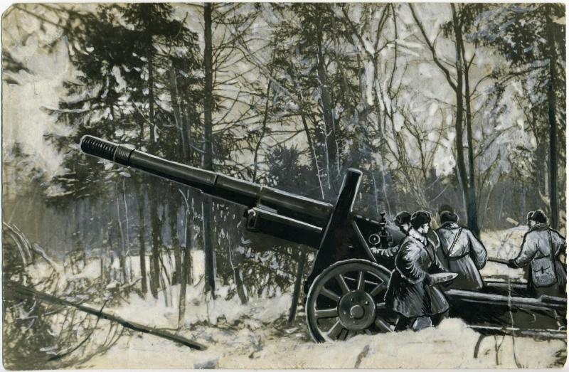 Оружейный расчет ведет огонь, 1943 год
