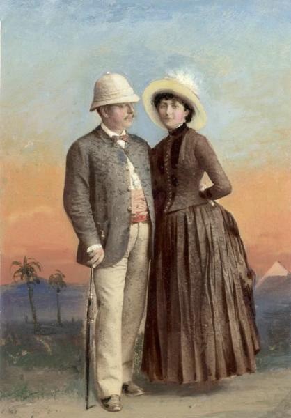 Мужчина и женщина, 1875 - 1885. Авторство снимка приписывается А. С. Мазурину.