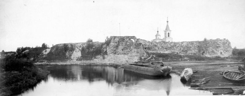 Общий вид Старо-Ладожской крепости с западной стороны, июль 1896