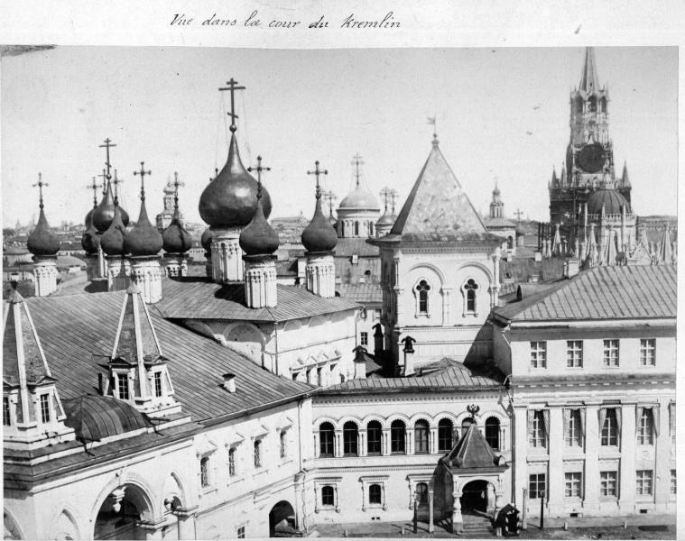 Здания и соборы Кремля, 1880-е, г. Москва. Видео «Чудов монастырь уничтожен» с этим снимком.