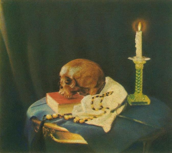 Натюрморт с черепом, 1923 год. Выставка «Свеча горела...» с этой фотографией.