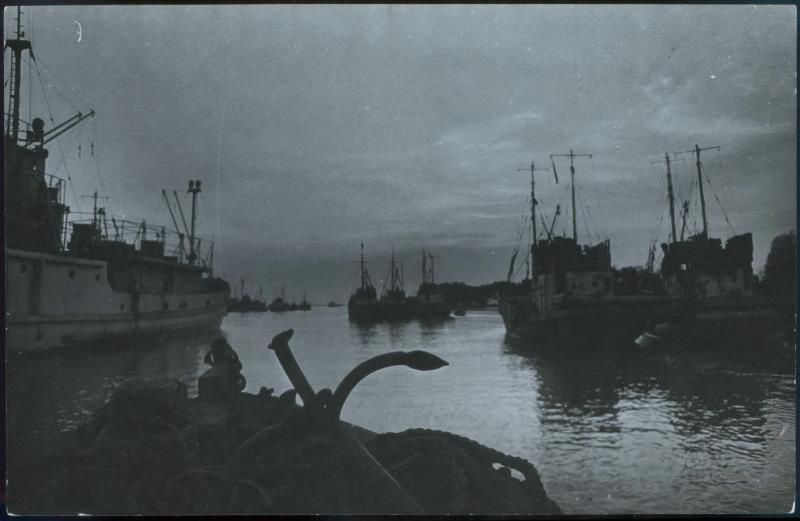 Рейд рыболовецкого флота на реке Дунае, 1950-е, Украинская ССР, Вилково. Из серии «Рыбаки».