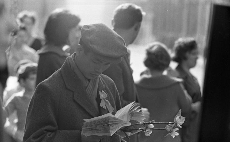 Студент на демонстрации, 1963 - 1964, г. Москва