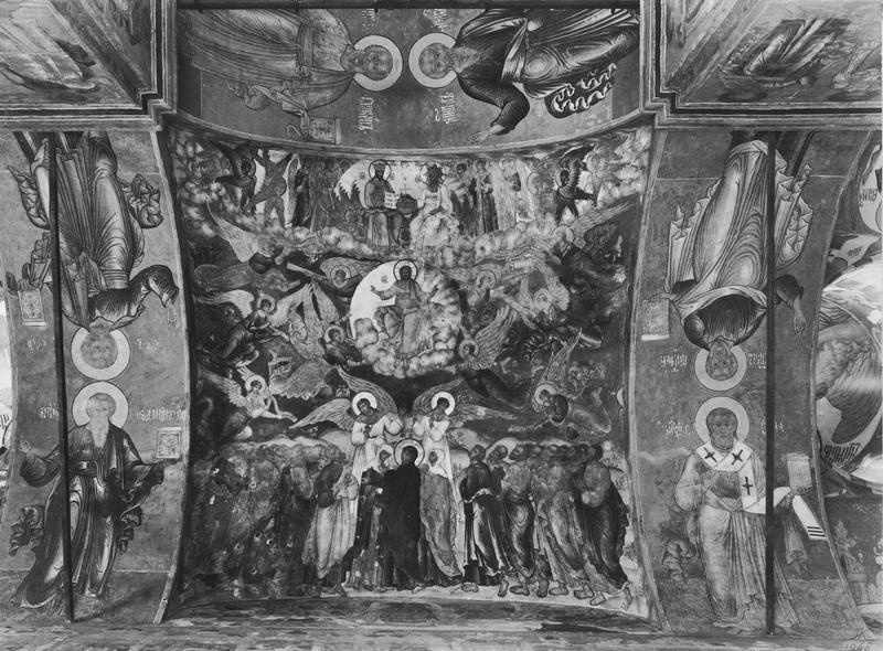 Фреска, 1948 год, Ярославская обл., г. Тутаев. Потолочная фреска, изображающая Христа во славе.