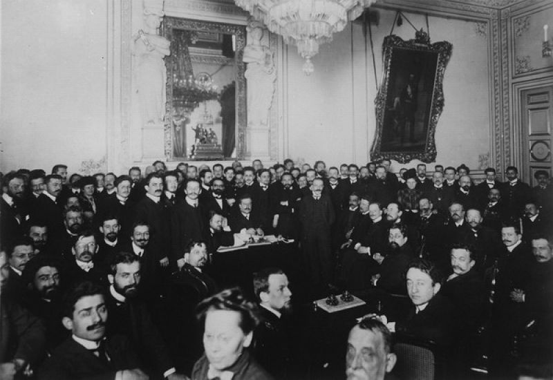 Заседание в Мариинском дворце представителей печати о распределении мест в Государственной Думе, 1906 год, г. Санкт-Петербург