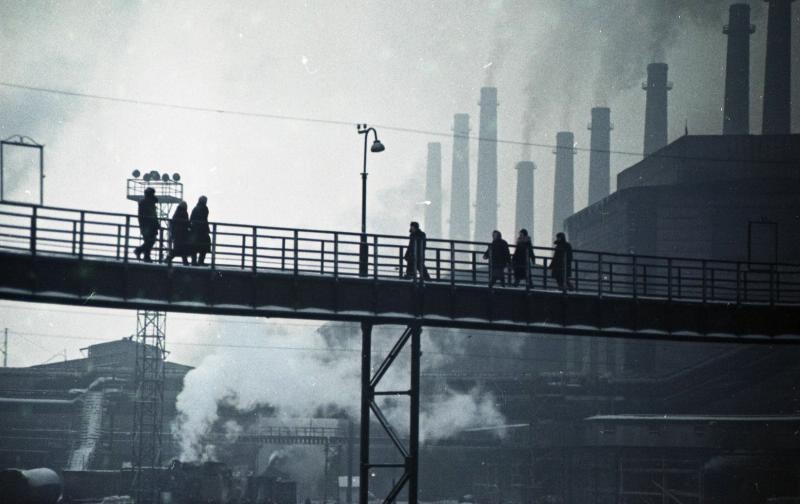 Вид на Магнитогорский металлургический комбинат и эстакаду, 1964 год, г. Магнитогорск